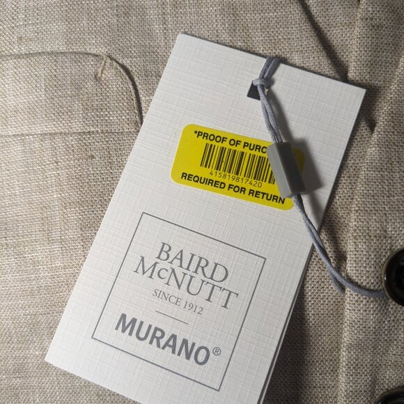 NEW-Size S Mens Murano Baird McNutt Button Down Dress Vest Okeo-Tex Linen Khaki - Picture 5 of 12